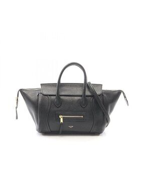 Celine Little Luggage 2-Way Black Leather Handbag